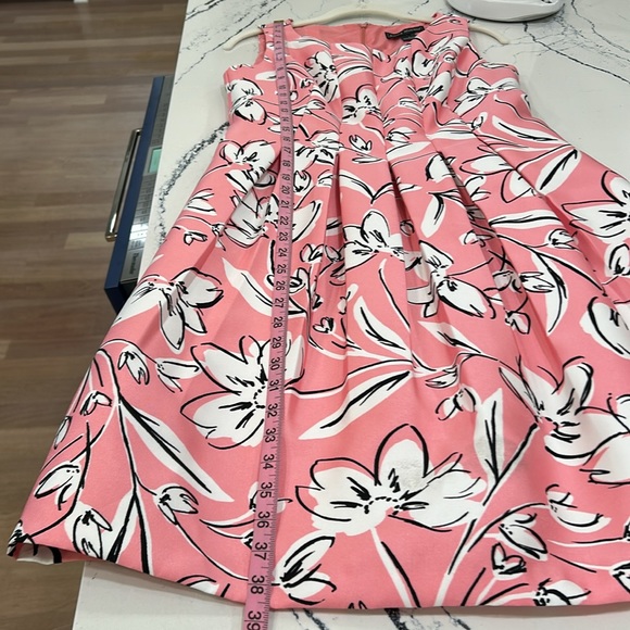 Jessica Howard Peach Abstract Floral Pleated Office All Occasion Dress sz. 6 - Picture 9 of 14